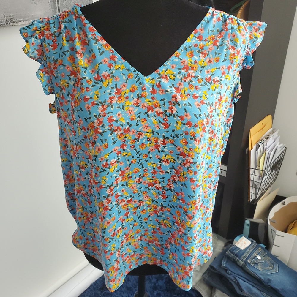 Loft - Floral Sleeveless Blouse